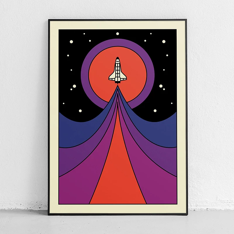 Retro Abstract Space Shuttle S - Star Map Poster recension och pris