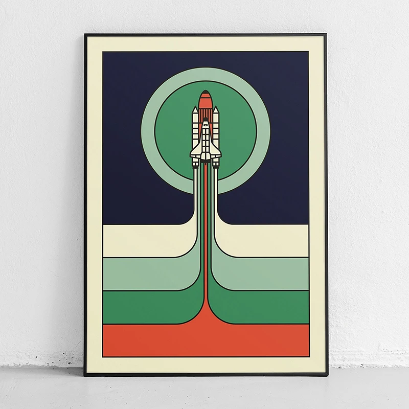 Retro Abstract Space Shuttle S - Star Map Poster recension och pris