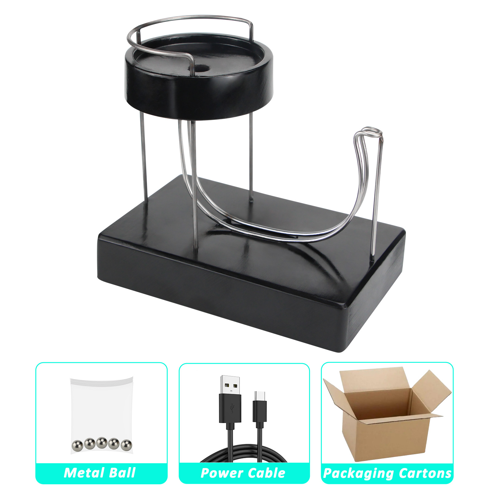 Black Charged Perpetual Plasti - Newton Cradle Large recension och pris