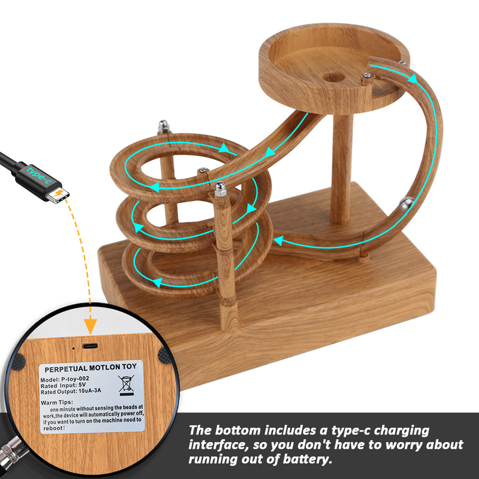 Rolling  Perpetual Motion Mach - Newton Cradle Large recension och pris