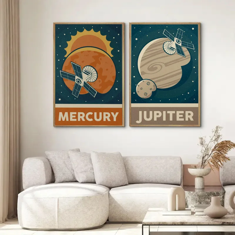 1pc Retro Solar System Planet  - Star Map Poster recension och pris