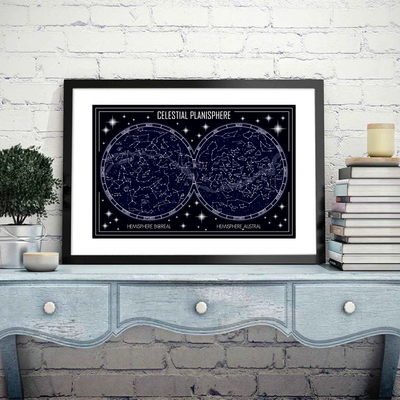 Celestial Planisphere Map Canv - Star Map Poster recension och pris