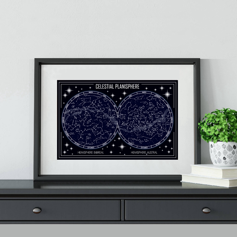 Celestial Planisphere Map Canv - Star Map Poster recension och pris
